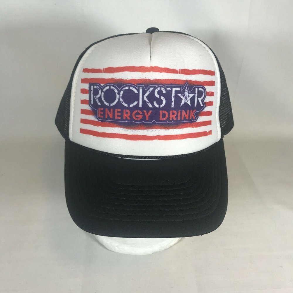 Rockstar Energy Drink USA American Flag Snapback Trucker Baseball Cap Hat